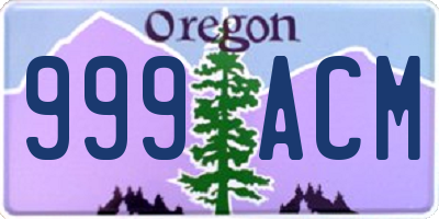 OR license plate 999ACM