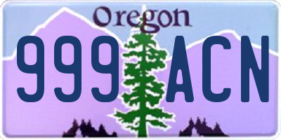 OR license plate 999ACN