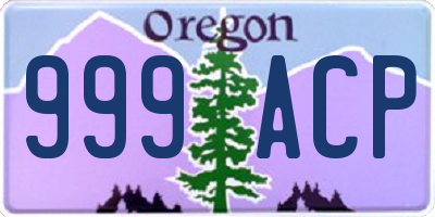 OR license plate 999ACP