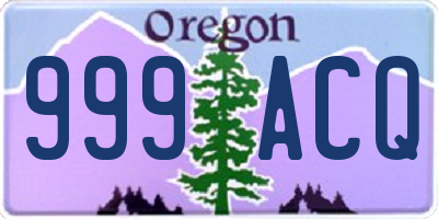 OR license plate 999ACQ