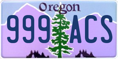 OR license plate 999ACS