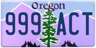 OR license plate 999ACT