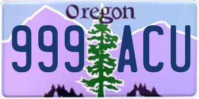 OR license plate 999ACU