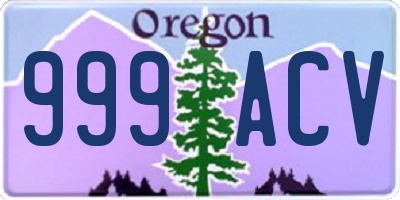 OR license plate 999ACV