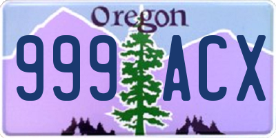 OR license plate 999ACX