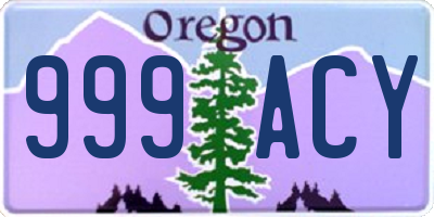 OR license plate 999ACY