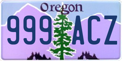 OR license plate 999ACZ