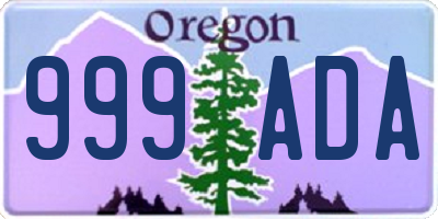 OR license plate 999ADA