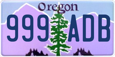 OR license plate 999ADB