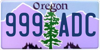 OR license plate 999ADC