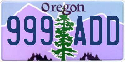 OR license plate 999ADD