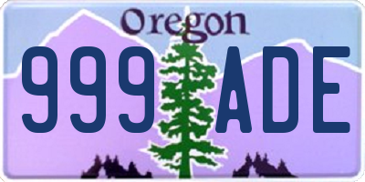 OR license plate 999ADE