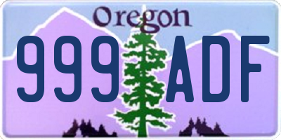 OR license plate 999ADF