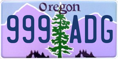 OR license plate 999ADG