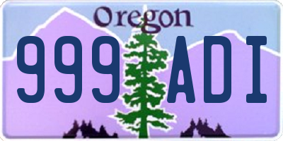 OR license plate 999ADI