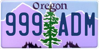 OR license plate 999ADM