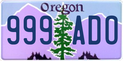 OR license plate 999ADO