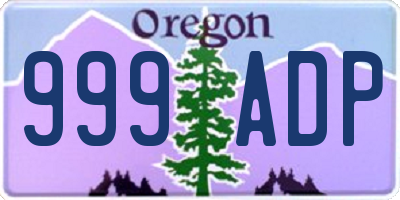 OR license plate 999ADP