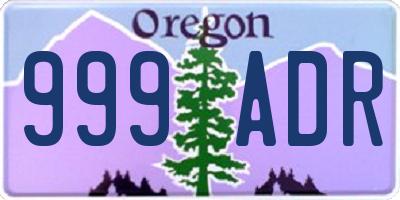 OR license plate 999ADR