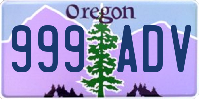 OR license plate 999ADV