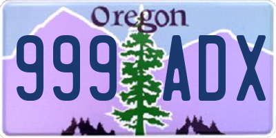 OR license plate 999ADX