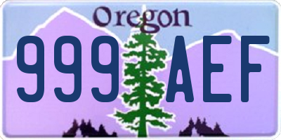 OR license plate 999AEF