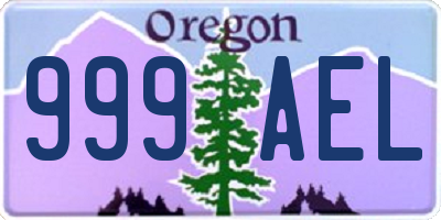 OR license plate 999AEL