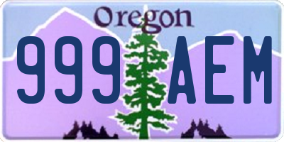 OR license plate 999AEM