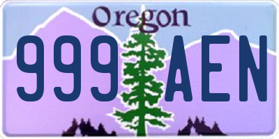 OR license plate 999AEN