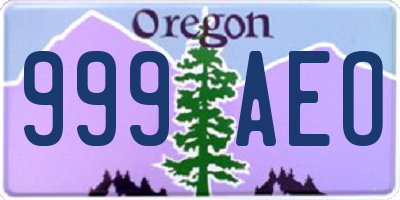 OR license plate 999AEO