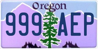 OR license plate 999AEP