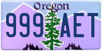 OR license plate 999AET