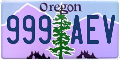 OR license plate 999AEV