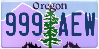 OR license plate 999AEW