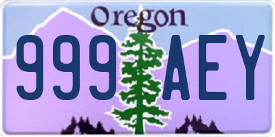 OR license plate 999AEY