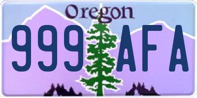 OR license plate 999AFA