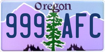 OR license plate 999AFC