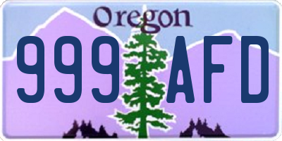 OR license plate 999AFD