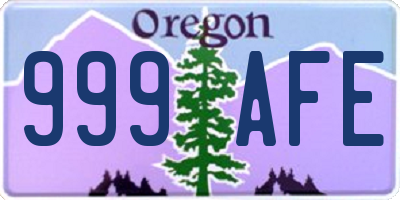 OR license plate 999AFE