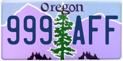 OR license plate 999AFF