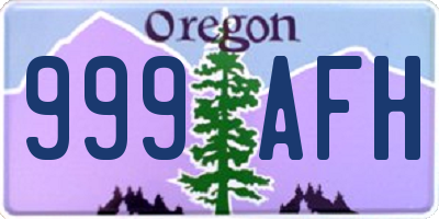 OR license plate 999AFH