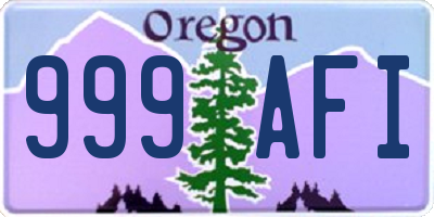 OR license plate 999AFI