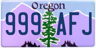 OR license plate 999AFJ