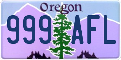 OR license plate 999AFL