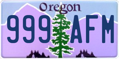 OR license plate 999AFM