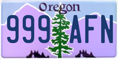 OR license plate 999AFN