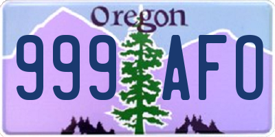 OR license plate 999AFO