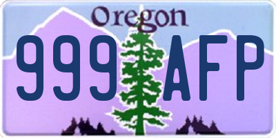 OR license plate 999AFP