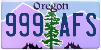 OR license plate 999AFS