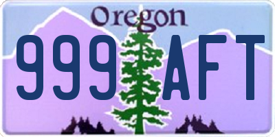 OR license plate 999AFT